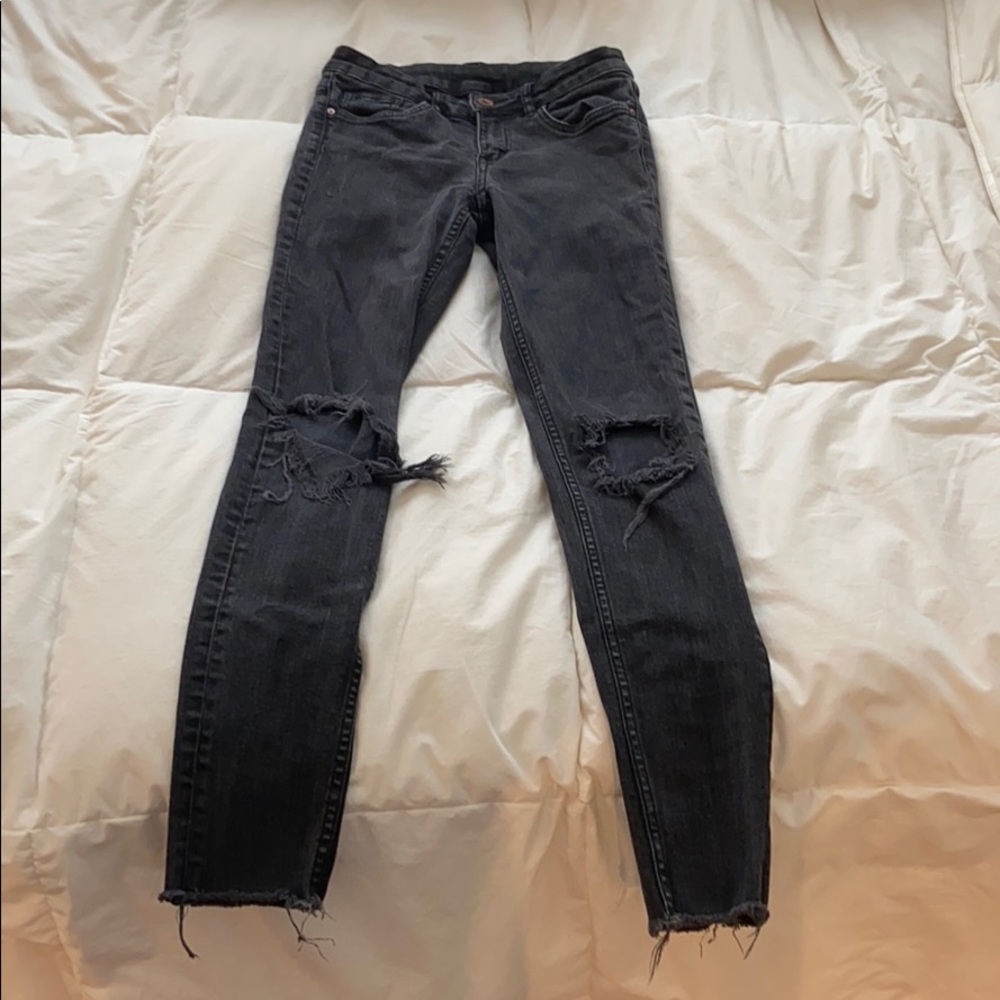 Black, ripped, H&M Jeans